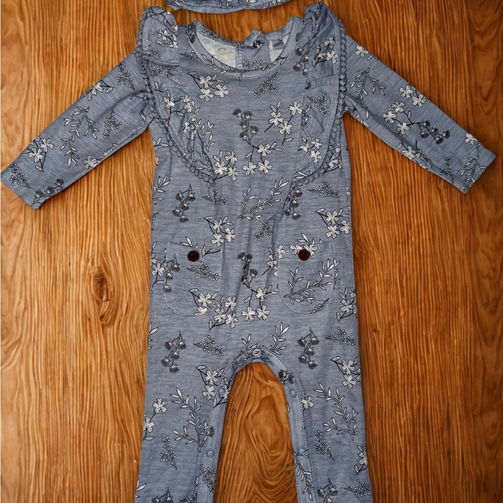 Jessica Simpson Blue Floral Kids Bodysuit